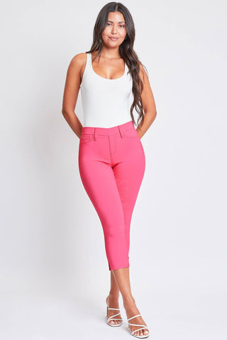 Junior Hyperstretch Pull On Capri With Side Slit: Junior / L / Fiery Coral