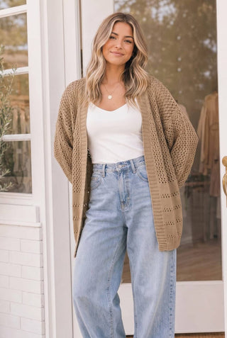 Boho Open Stitch Cocoon Cardigan
