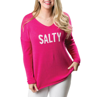 'Salty' Cove Sweater in Pink