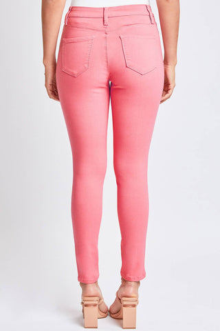 Hyperstretch Mid-Rise Skinny Jean in Shell Pink