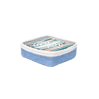 Sky Blue Jute Cocktail Napkin Caddy