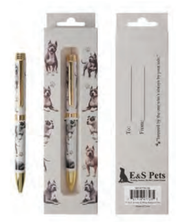 Brindle & White Pit Bull Ball Point Pen