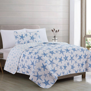 Trinidad Collection 3 Piece Quilt Set: King / Trinidad - Blue