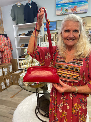Alba Small Frame Crossbody in True Red