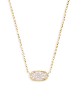 Elisa Short Pendant Necklace in Iridescent Druzy