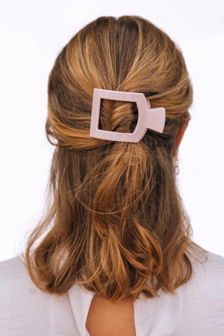 Square Flat Hair Clip | Small | Pearly Pink