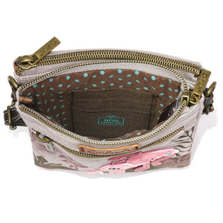 Flamingo Group Double Pocket Crossbody - Gray