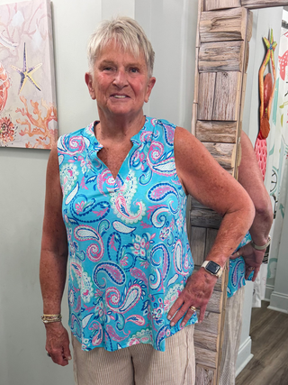 Near & Dear Lizzy Tank in Aqua
