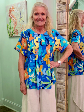 Totally Lost Top in Cerulean