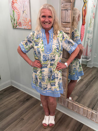 Cabana Keepsake Dress in Blue Mix
