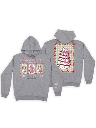 Farm Fresh Christmas Tree Hoodie In Heather Grey