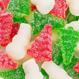 Christmas Candy Sugar Stacks - Sanded Gummy Trees & Snowmen