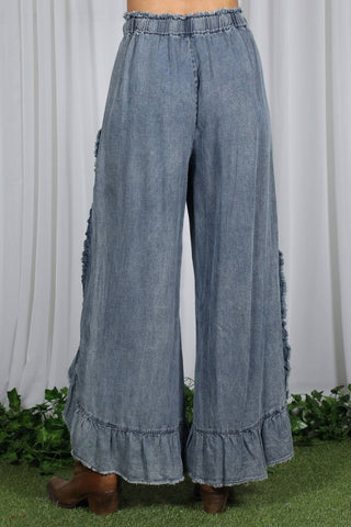 Just Something Extra Ruffle Hem Flare Jeans