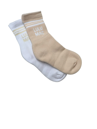Lulu Mac Socks 2 Pair Box In Beige/Beige