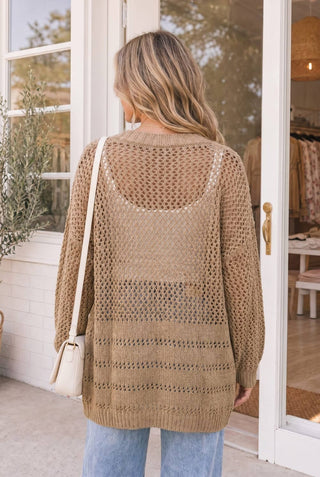Boho Open Stitch Cocoon Cardigan