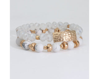 Howlite & Gold Bracelet