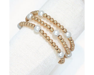 Gold Bead & Pearl Bracelet