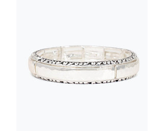 Silver & Scrolls Hammered Bracelet