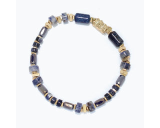 Sodalite & Gold Beaded Bracelet
