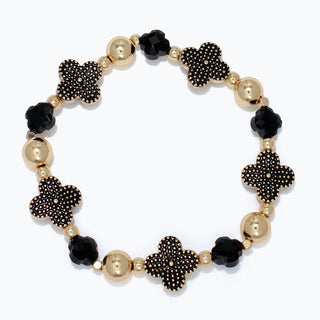 Gold & Black Clover Bracelet