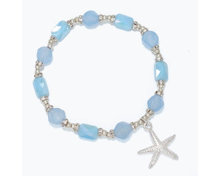 Silver Starfish Beaded Bracelet