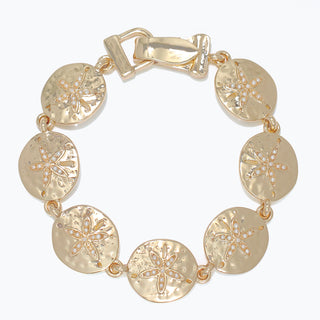Pearl & Gold Sand Dollar Bracelet