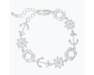 Silver Nautical Charms Bracelet