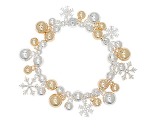 Snowflakes & Beads Bracelet