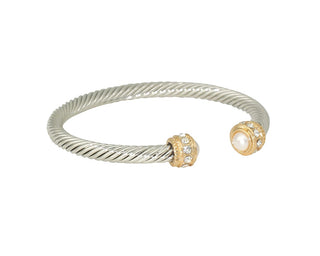 Two-Tone Crystal & Pearl Bracelet