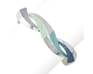 Hammered Shades of Blue Bracelet