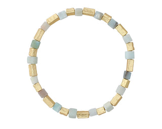 Amazonite & Soft Gold Beaded Bracelet