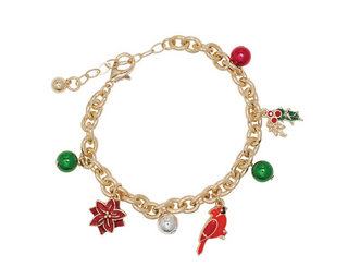Christmas Icons In Gold Bracelet