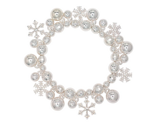 Silver Snowflakes With Crystals Bracelet