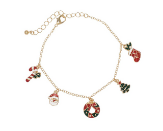 Gold With Holiday Charms Bracelet