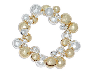 Silver + Gold Jingle Bells Bracelet