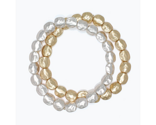 Matte Gold + Silver 2 Strand Bracelet