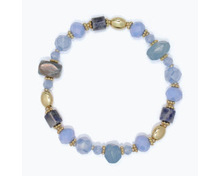 Multi Blue Beads With Sodalite Bracelet