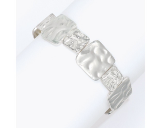 Hammered Silver Rectangles Bracelet