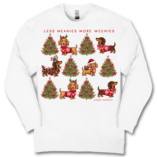 Youth Less Meanies More Weenies Sweatshirt In White