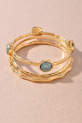3Pcs Pearl Bangle Set