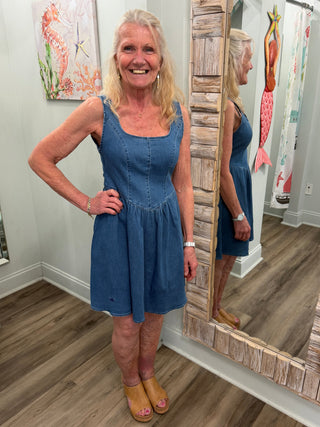 Hometown Knockout Dress in Denim