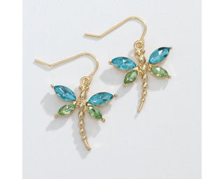 Spring Crystal Dragonfly Earrings