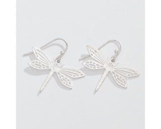 Silver Dragonfly Cutout Earrings