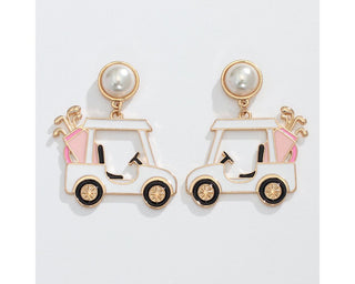 Pearly Golf Cart Earrings