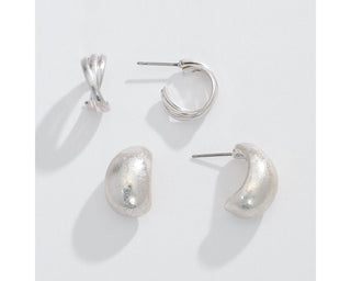 Silver Hoop Duo Earrings