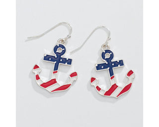 Patriotic Anchor Earrings