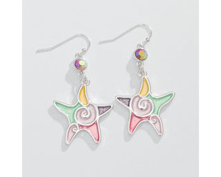Multi-Color Starfish Earrings