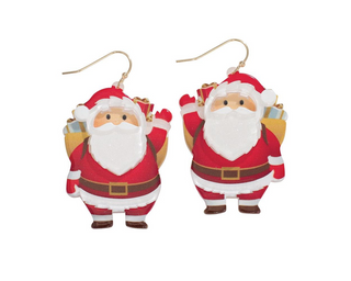 Jolly Santa With Gifts Earrings