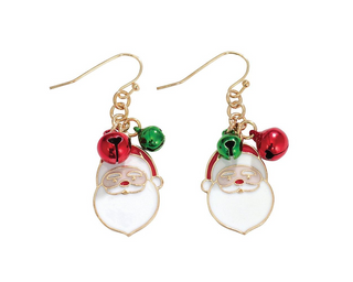 Santa With Jingle Bells Earrings