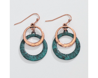 Copper & Patina Rings Earrings